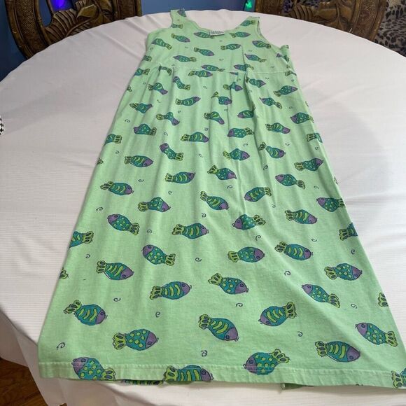 fresh produce Dresses & Skirts - Fresh Produce VTG Green Fish Dress Size Medium